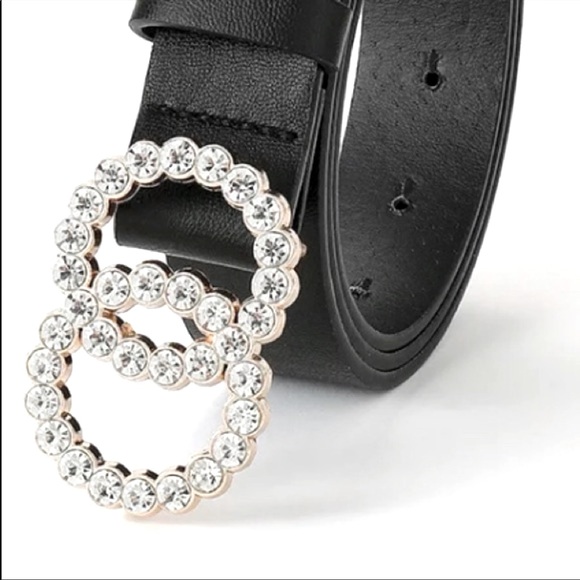 🎄 NEW! Rhinestone Double Circle Belt 🎁 - Picture 1 of 8